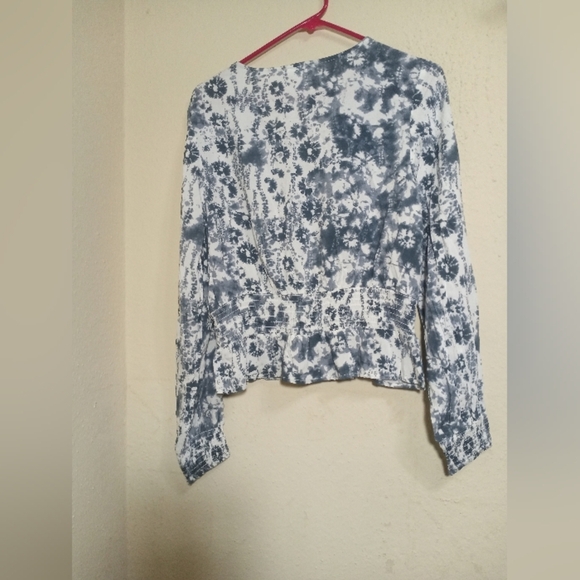 Japna Blue Wrap Peplum Blouse - Picture 7 of 8